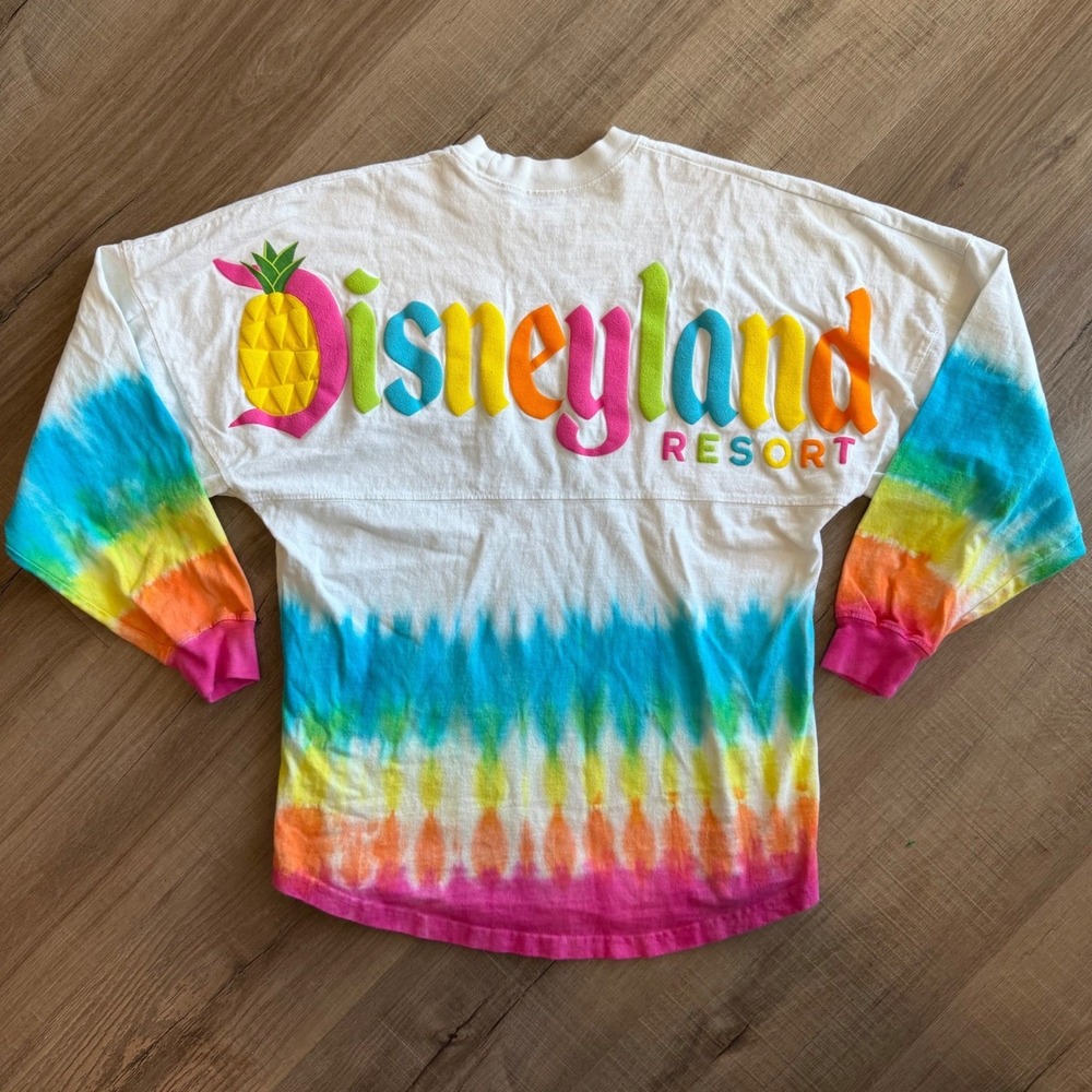 Disney Spirit Jersey Disneyland‎ Resort Pineapple Rainbow Tie Dye XS Long Sleeve